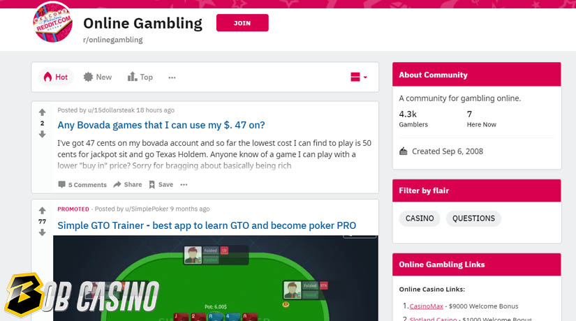 Gambling subreddits on Reddit that form a large online gambling community.