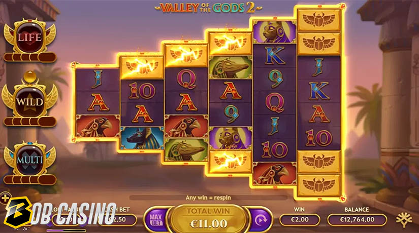 Bonus Round in Valley of the Gods 2 Slot