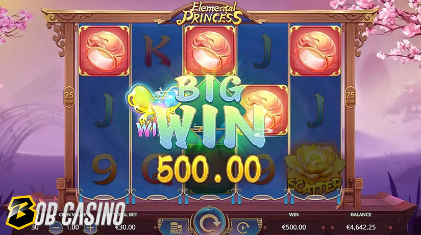 Big Win In Elemental Princess Slot