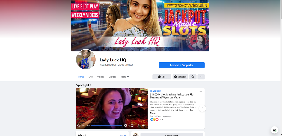 Lady Luck HQ Facebook Profile