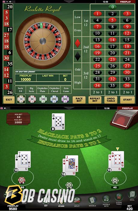 Roulette Royal and Black Jack 21 table games from Amatic.