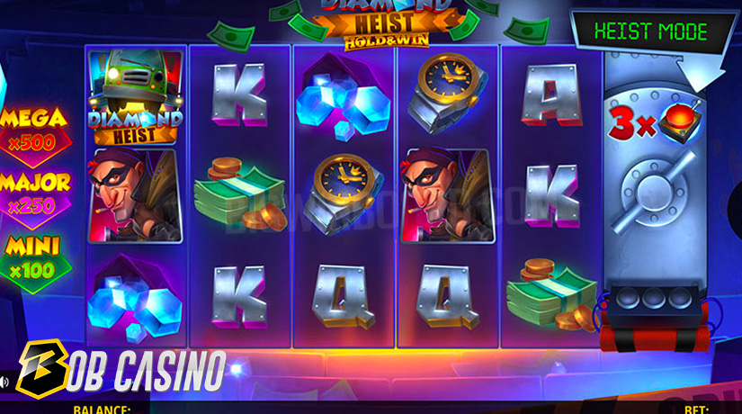 Diamond Heist: Hold & Win slot reels